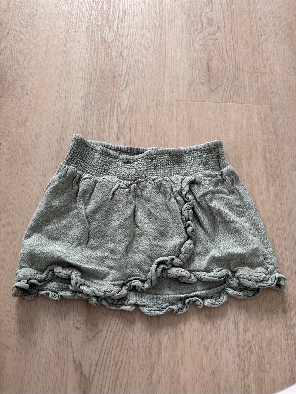 Rylee + Cru Sage Green Ruffle Skirt 6-7y girls